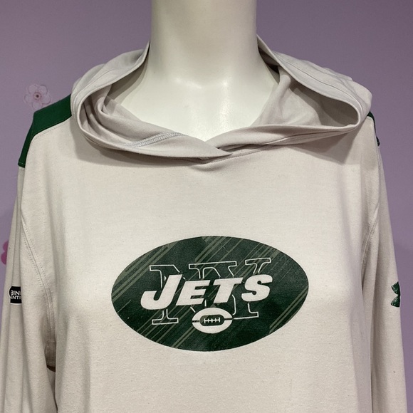 NFL NY Jets Combine Authentic Under Armour Hooded Off White Top Women's Size M ! - Picture 2 of 12